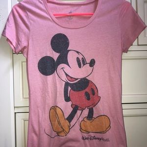 Pink Mickey Mouse Short Sleeve T-shirt (XS)